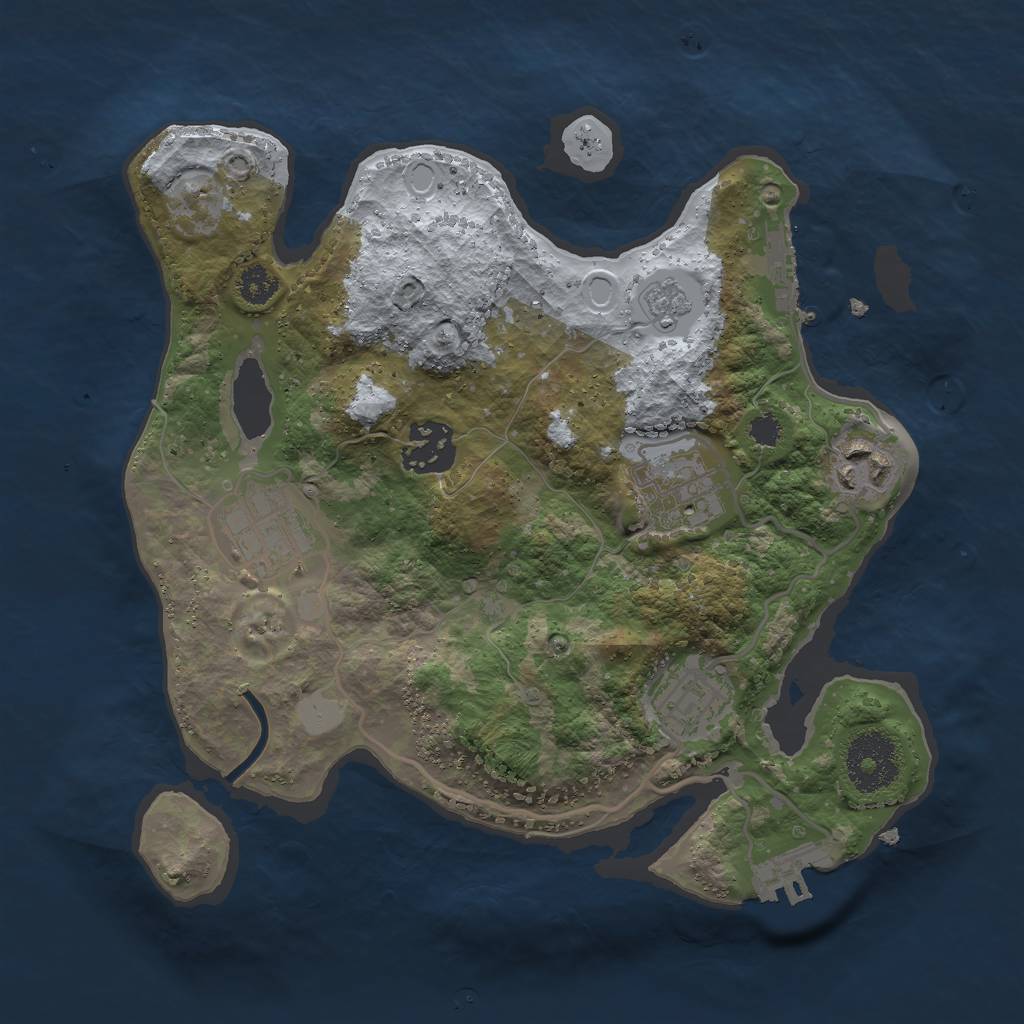 Rust Map: Procedural Map, Size: 2750, Seed: 227854605, 13 Monuments