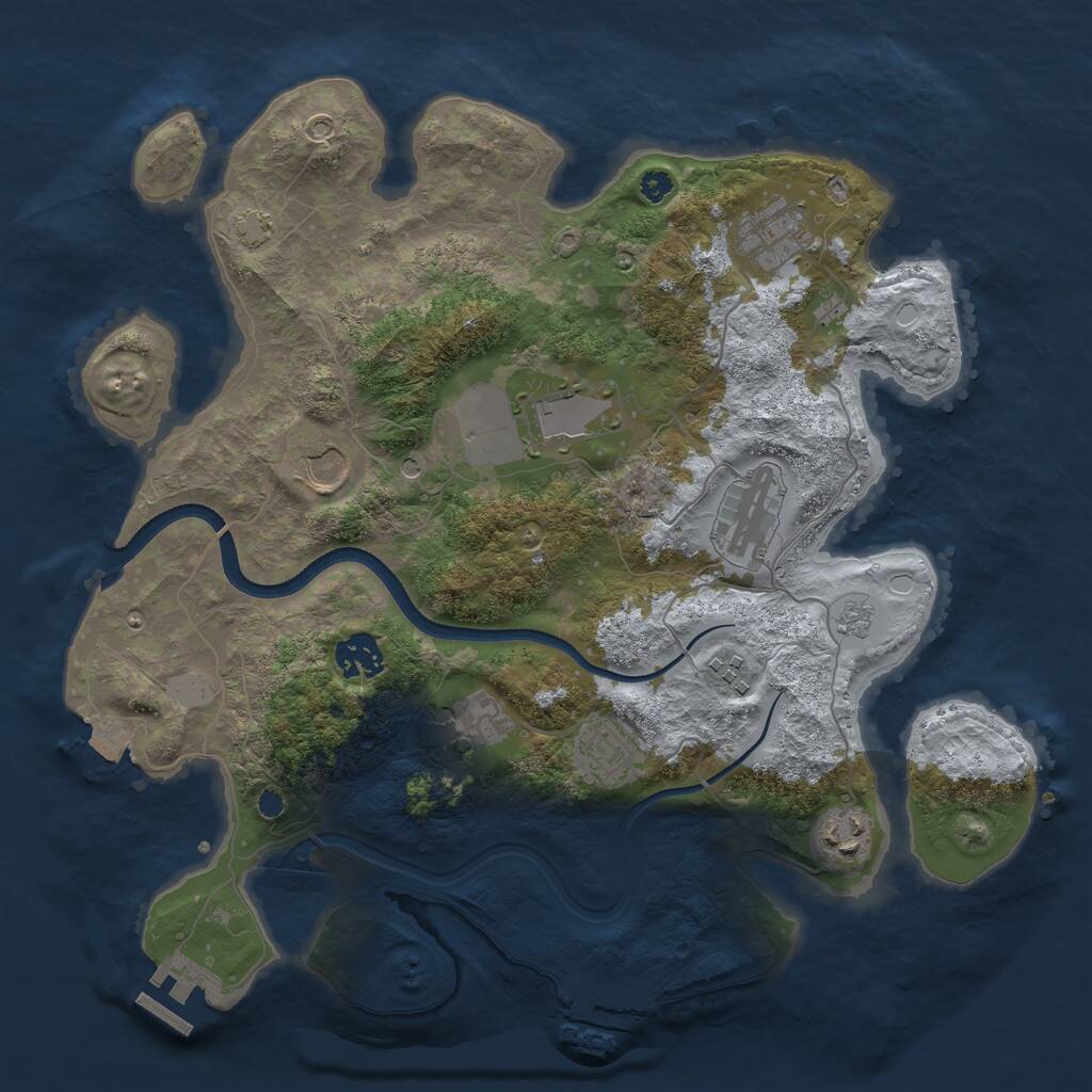Rust Map: Procedural Map, Size: 3500, Seed: 527436, 15 Monuments