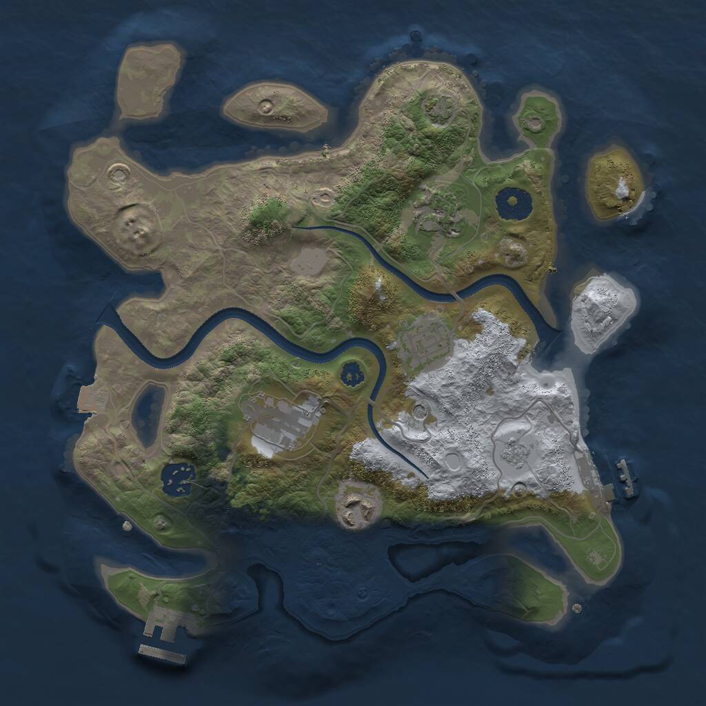 Rust Map: Procedural Map, Size: 3000, Seed: 419616909, 11 Monuments