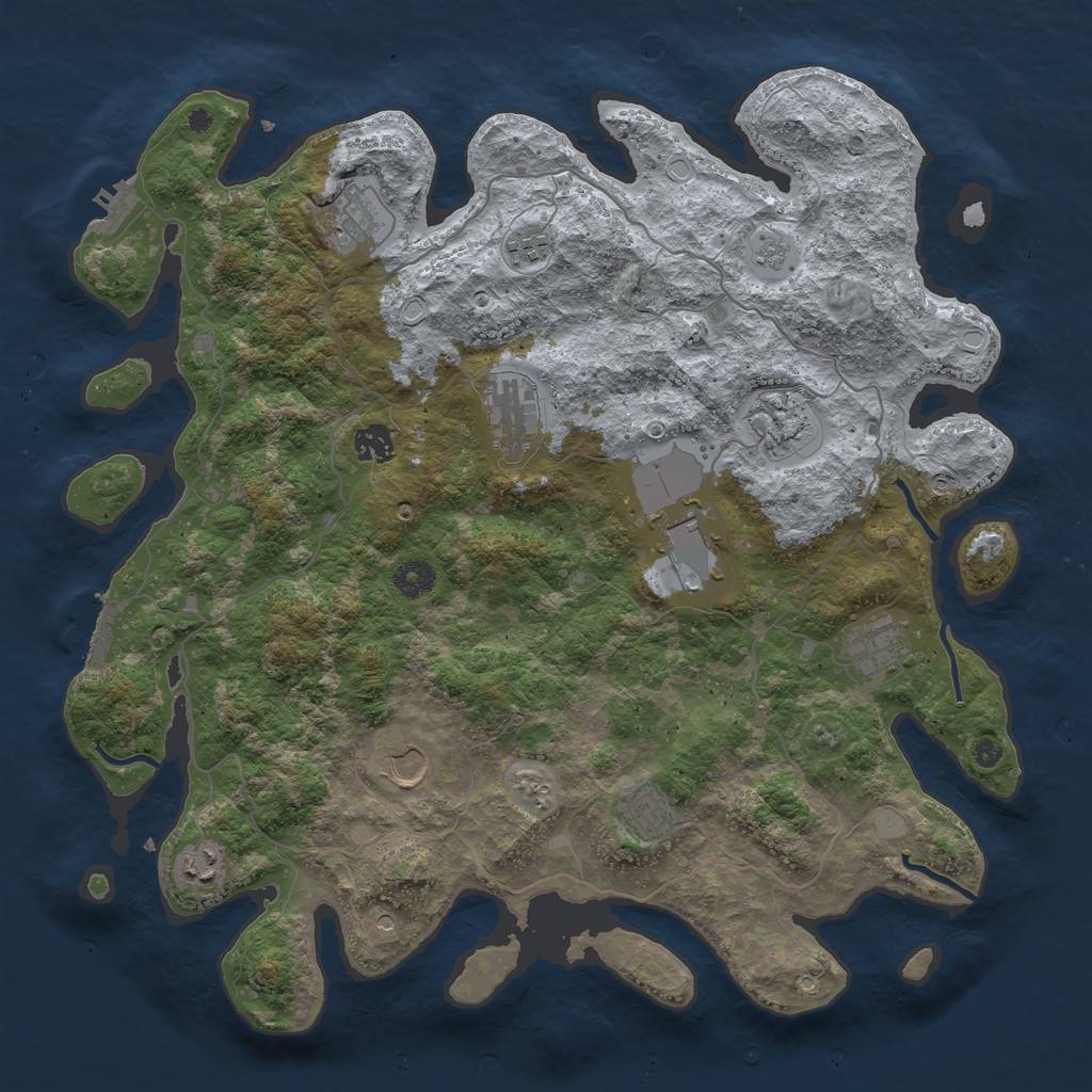 Rust Map: Procedural Map, Size: 4096, Seed: 85741217, 19 Monuments