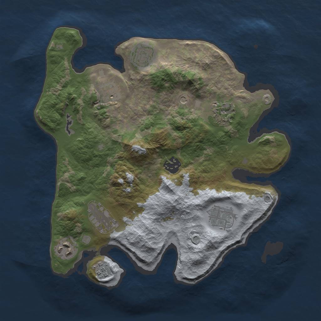 Rust Map: Barren, Size: 3000, Seed: 1780106828, 11 Monuments