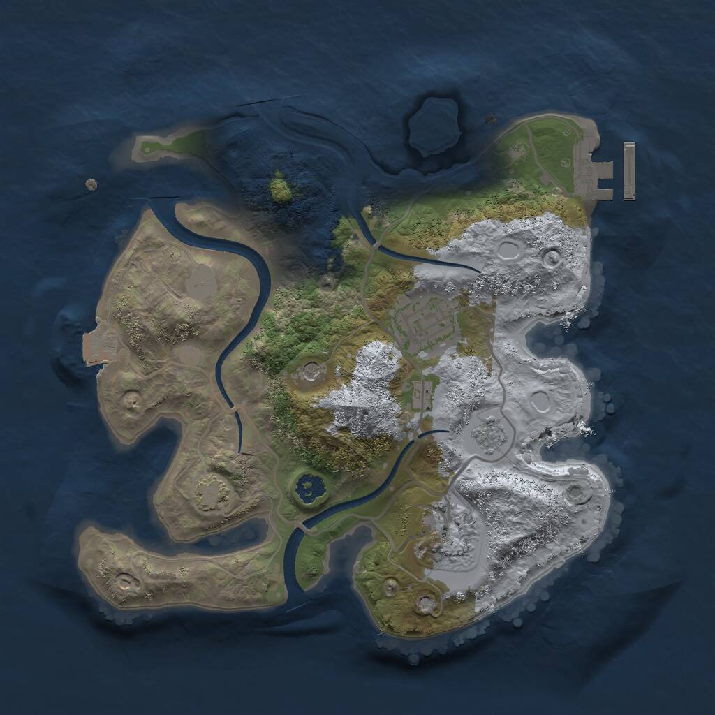 Rust Map: Procedural Map, Size: 2500, Seed: 170679854, 7 Monuments
