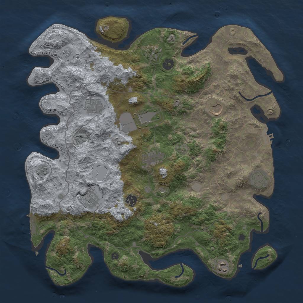 Rust Map: Procedural Map, Size: 4000, Seed: 1828069985, 19 Monuments