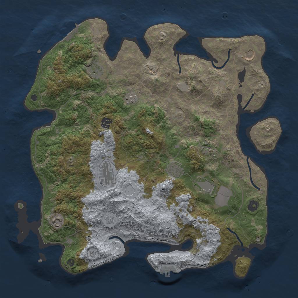 Rust Map: Procedural Map, Size: 4000, Seed: 195729152, 18 Monuments