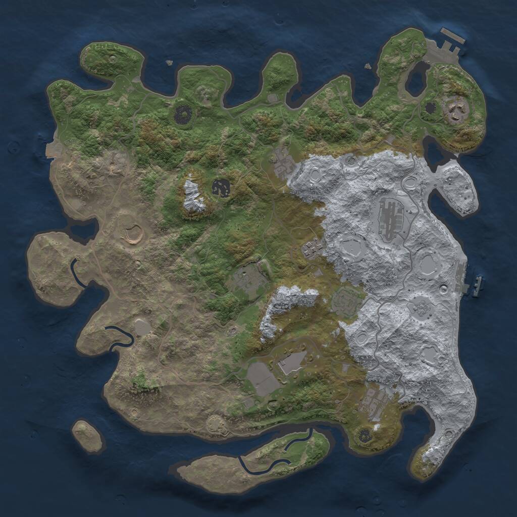 Rust Map: Procedural Map, Size: 4000, Seed: 1458124260, 16 Monuments