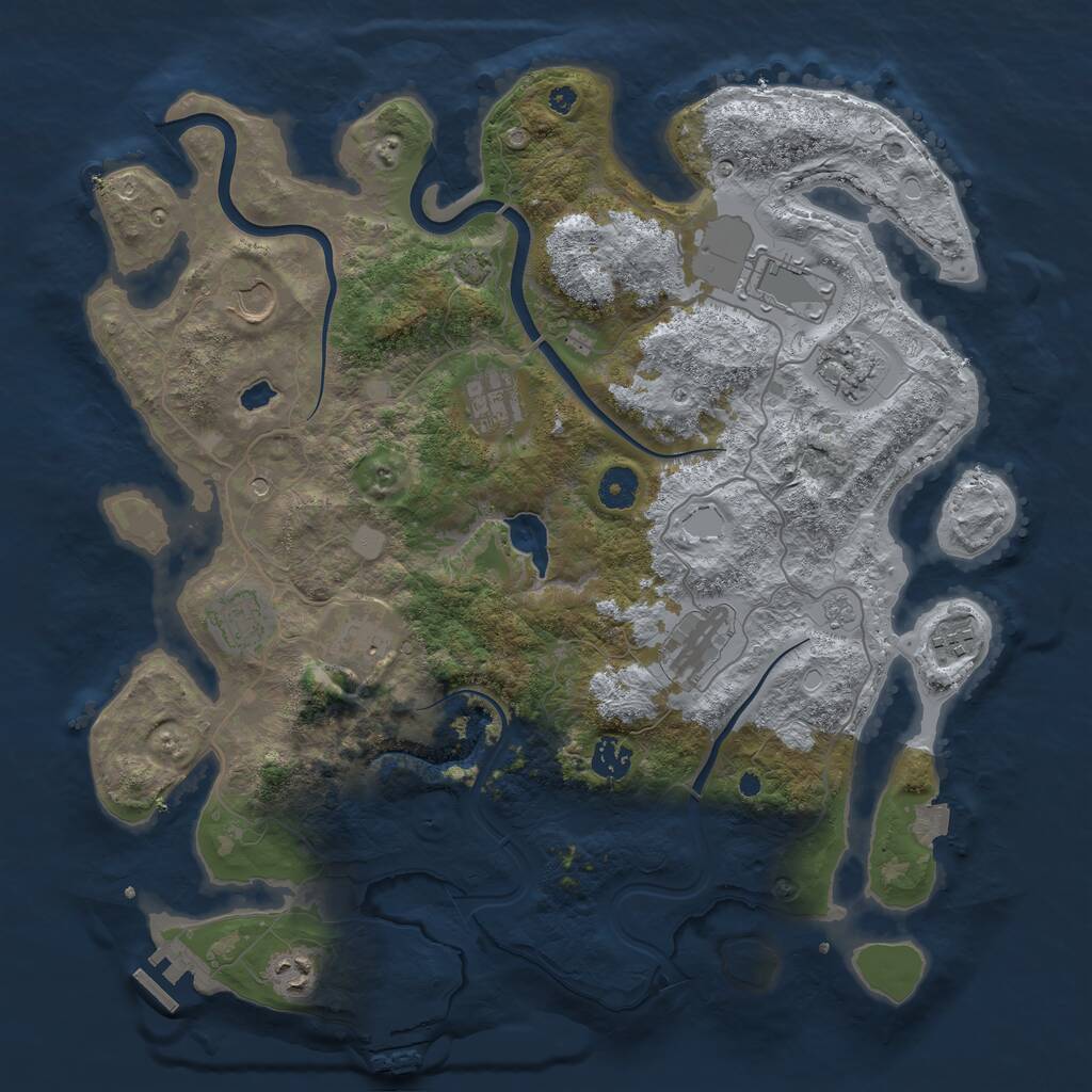 Rust Map: Procedural Map, Size: 4000, Seed: 98541564, 16 Monuments