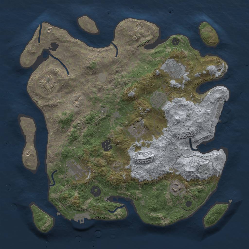 Rust Map: Procedural Map, Size: 3460, Seed: 109248, 17 Monuments