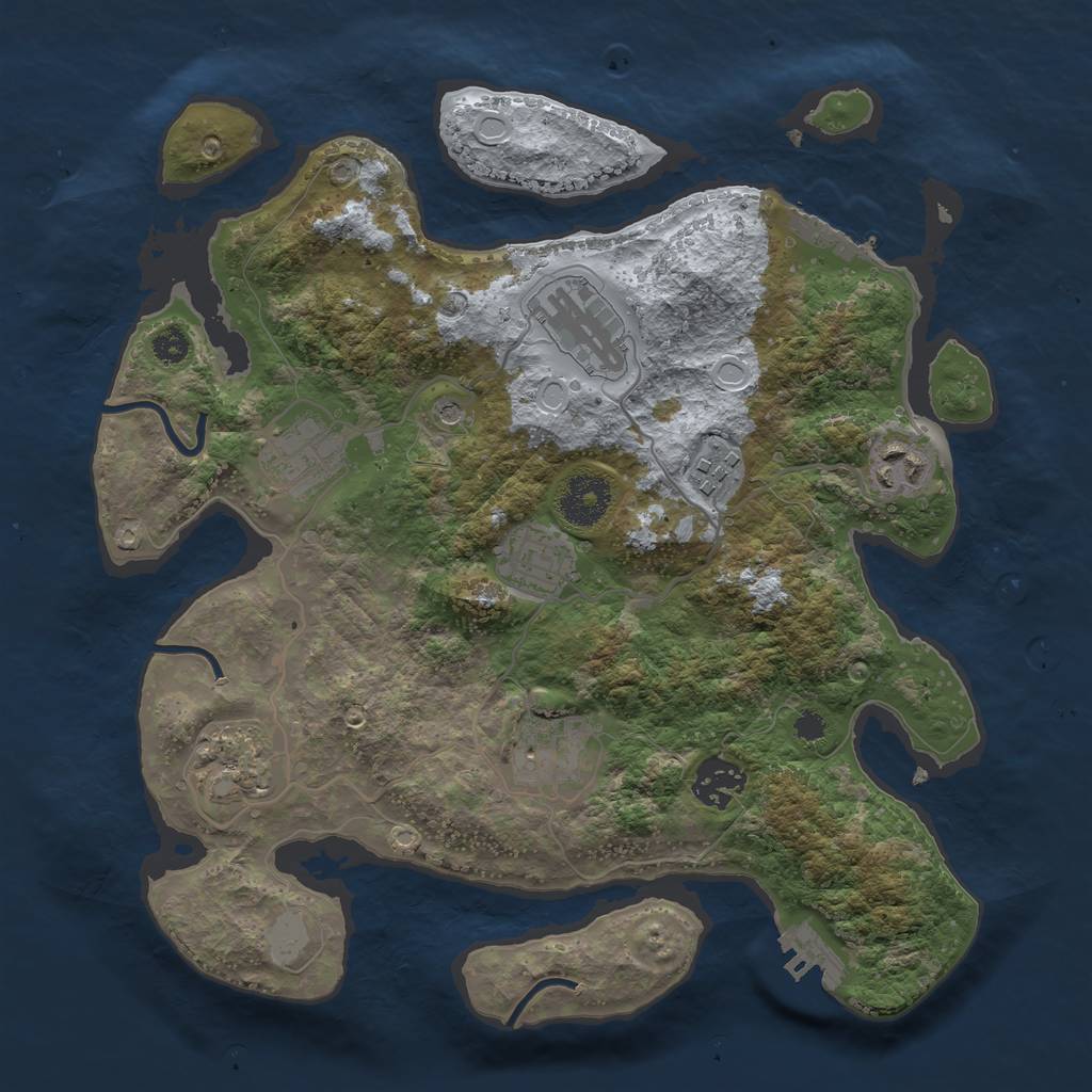 Rust Map: Procedural Map, Size: 3200, Seed: 957983344, 16 Monuments