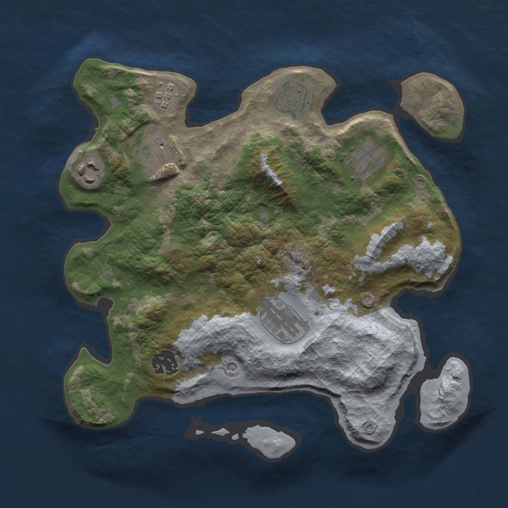 Rust Map: Barren, Size: 3000, Seed: 301900085, 10 Monuments