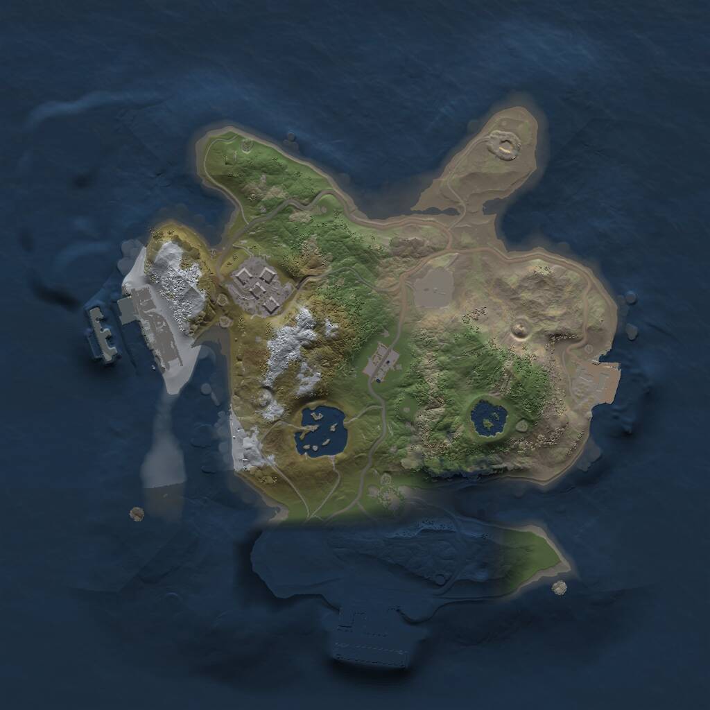 Rust Map: Procedural Map, Size: 2000, Seed: 42171, 5 Monuments