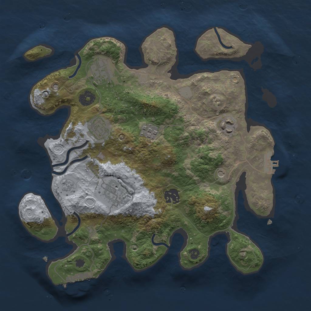 Rust Map: Procedural Map, Size: 3000, Seed: 56469, 15 Monuments
