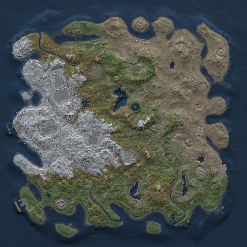 Rust Map: Procedural Map, Size: 4500, Seed: 506859060, 17 Monuments