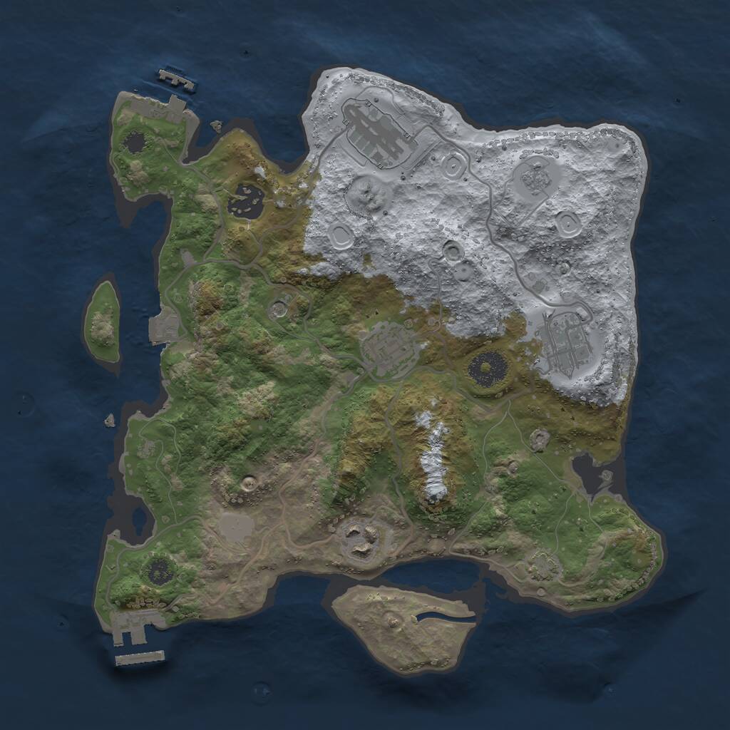 Rust Map: Procedural Map, Size: 3000, Seed: 542213995, 11 Monuments