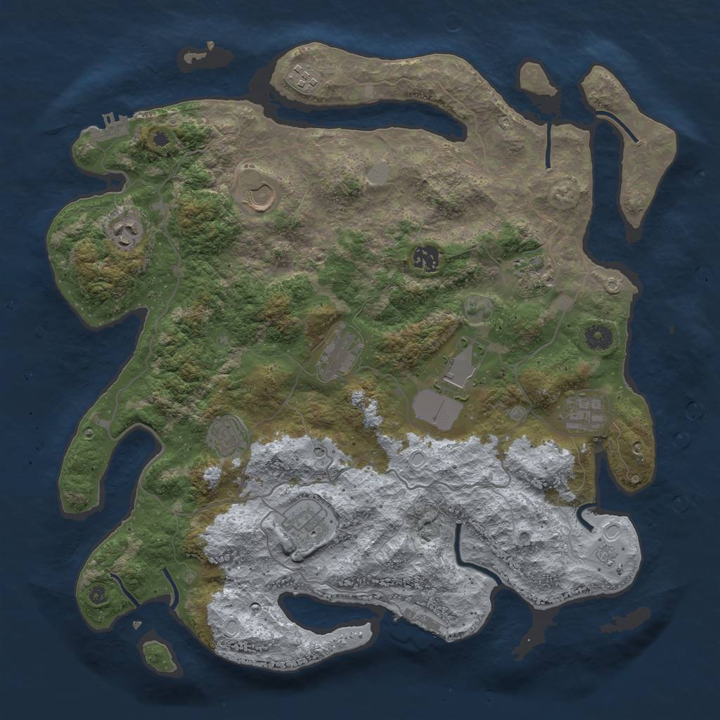 Rust Map: Procedural Map, Size: 4000, Seed: 956628299, 19 Monuments