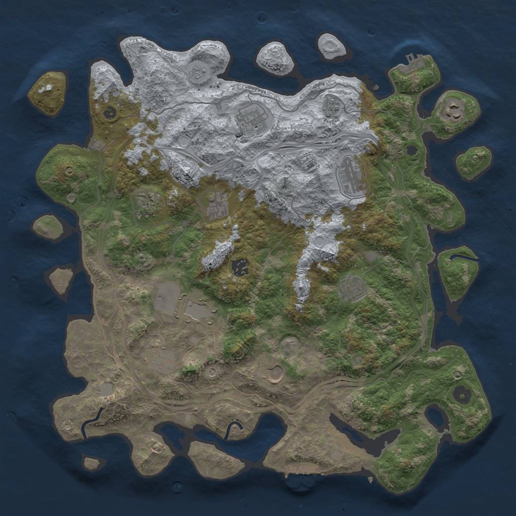 Rust Map: Procedural Map, Size: 4250, Seed: 1171236881, 18 Monuments