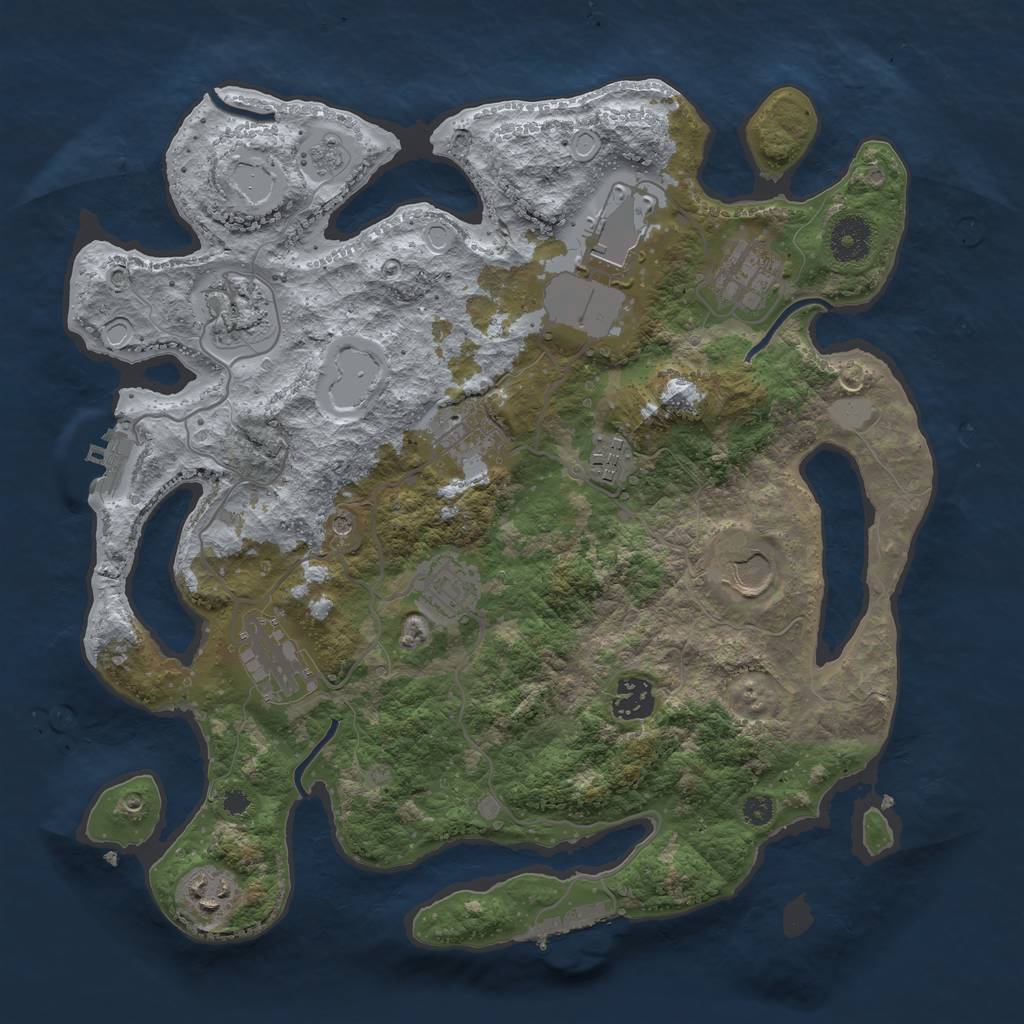 Rust Map: Procedural Map, Size: 3500, Seed: 1583980607, 17 Monuments