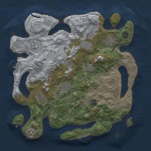 Thumbnail Rust Map: Procedural Map, Size: 3500, Seed: 1583980607, 17 Monuments