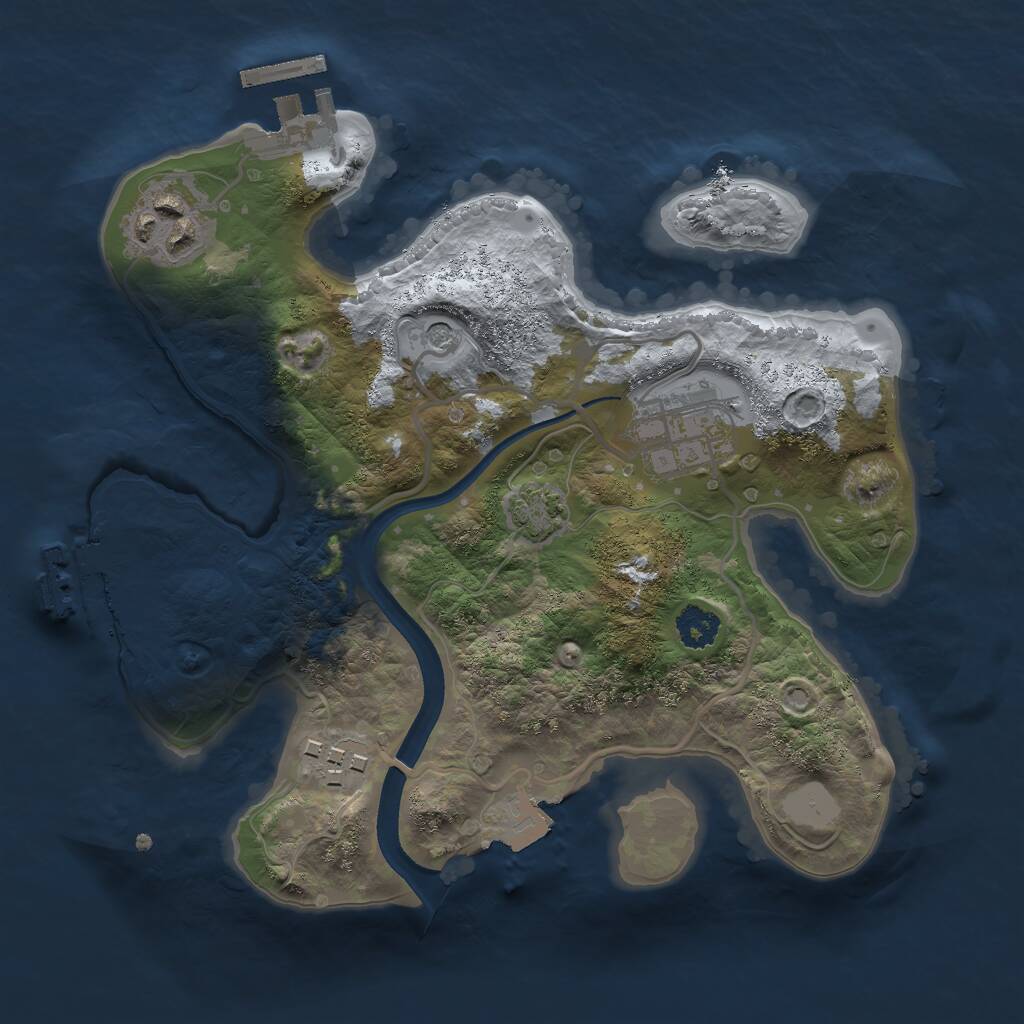 Rust Map: Procedural Map, Size: 2400, Seed: 31410, 8 Monuments