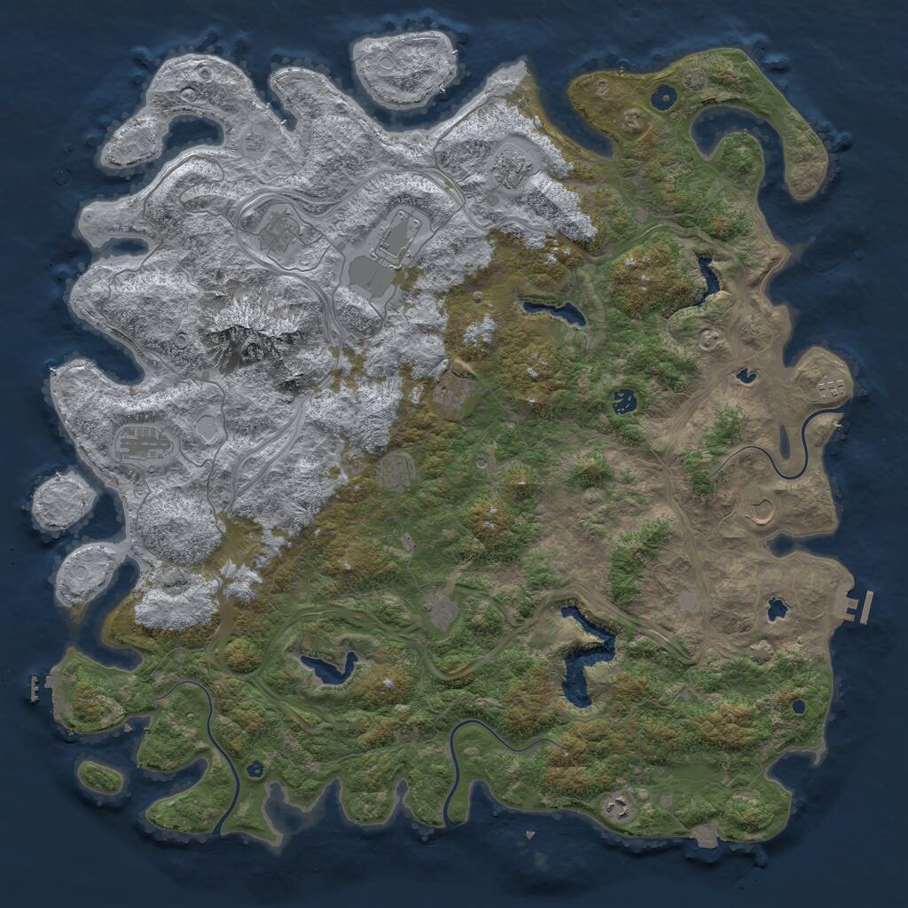 Rust Map: Procedural Map, Size: 5420, Seed: 18944, 17 Monuments