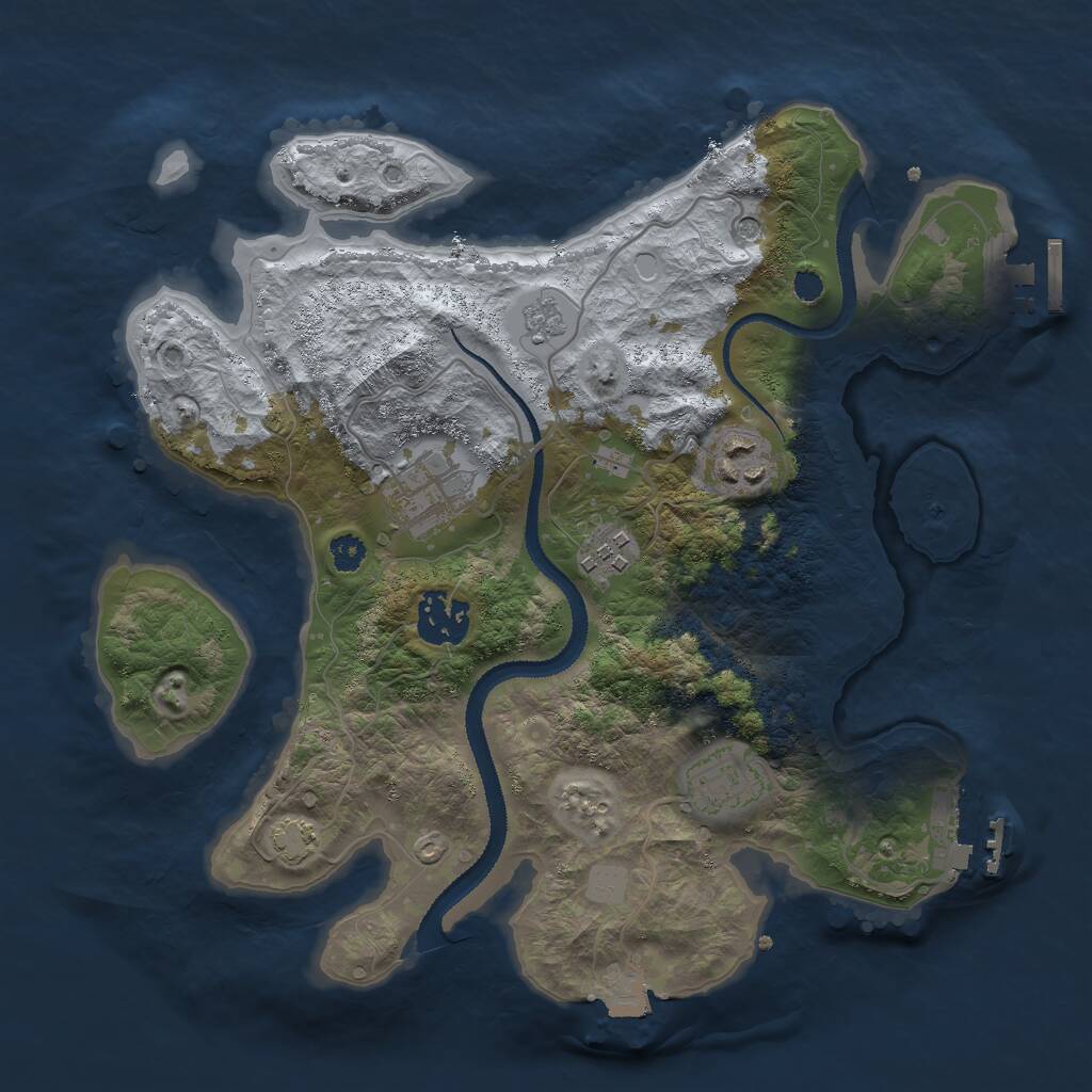 Rust Map: Procedural Map, Size: 3000, Seed: 704770262, 11 Monuments