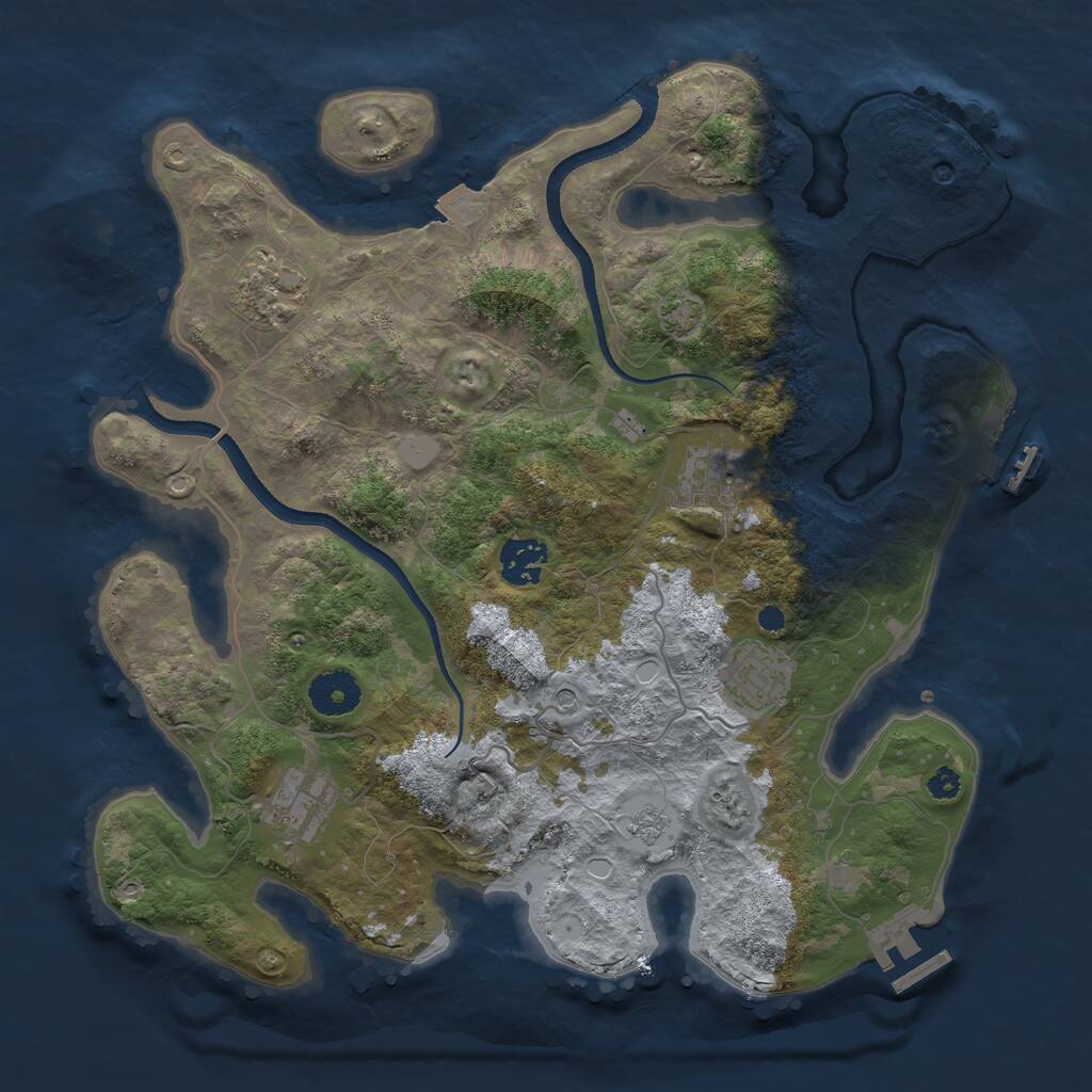 Rust Map: Procedural Map, Size: 3400, Seed: 70366, 11 Monuments