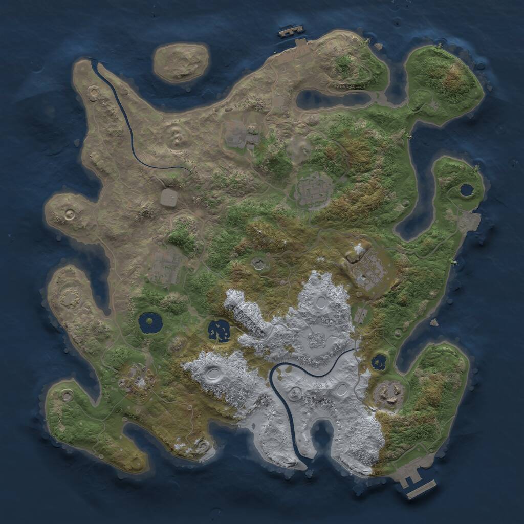 Rust Map: Procedural Map, Size: 3400, Seed: 70366, 13 Monuments