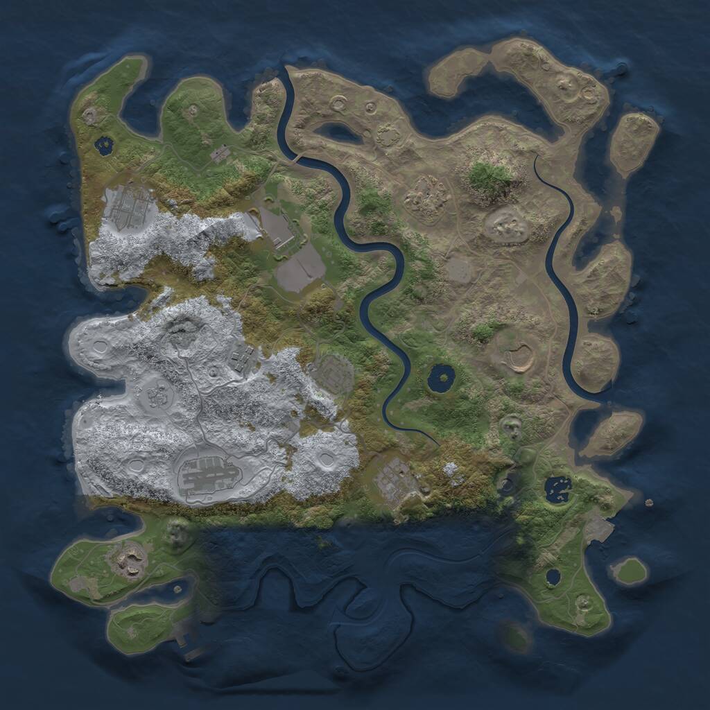 Rust Map: Procedural Map, Size: 3800, Seed: 196170111, 15 Monuments