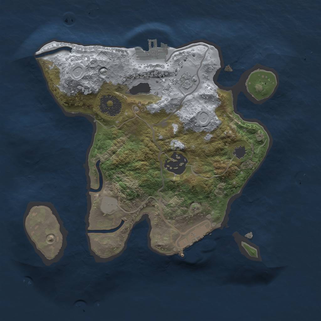 Rust Map: Procedural Map, Size: 2200, Seed: 581619726, 9 Monuments