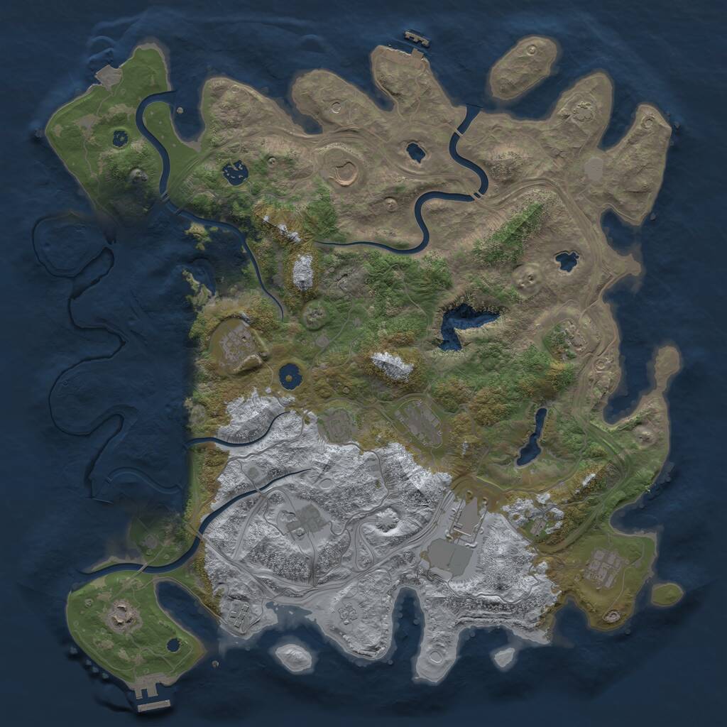 Rust Map: Procedural Map, Size: 4500, Seed: 196902565, 17 Monuments