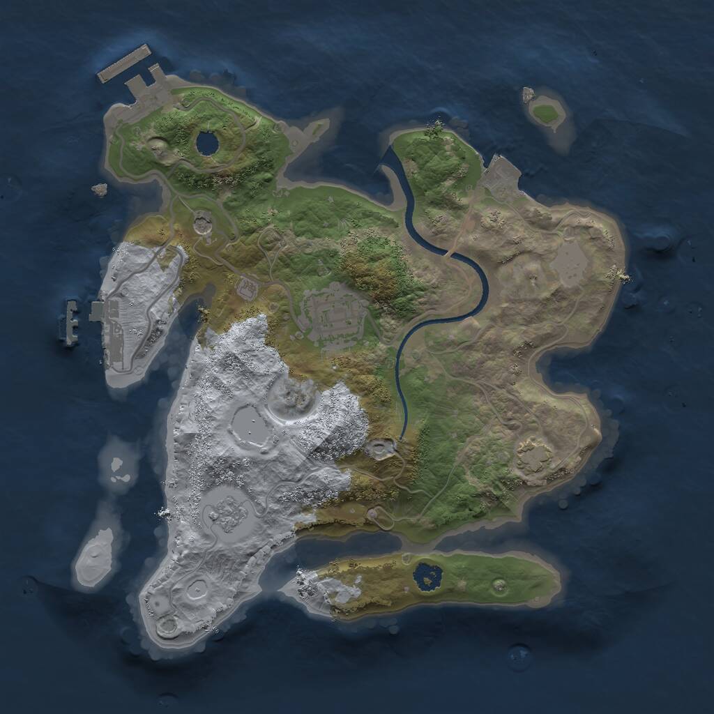 Rust Map: Procedural Map, Size: 2500, Seed: 2126682443, 7 Monuments