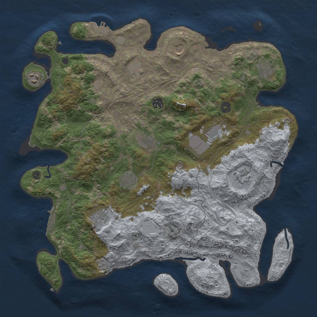 Rust Map: Procedural Map, Size: 4250, Seed: 2024499340, 18 Monuments