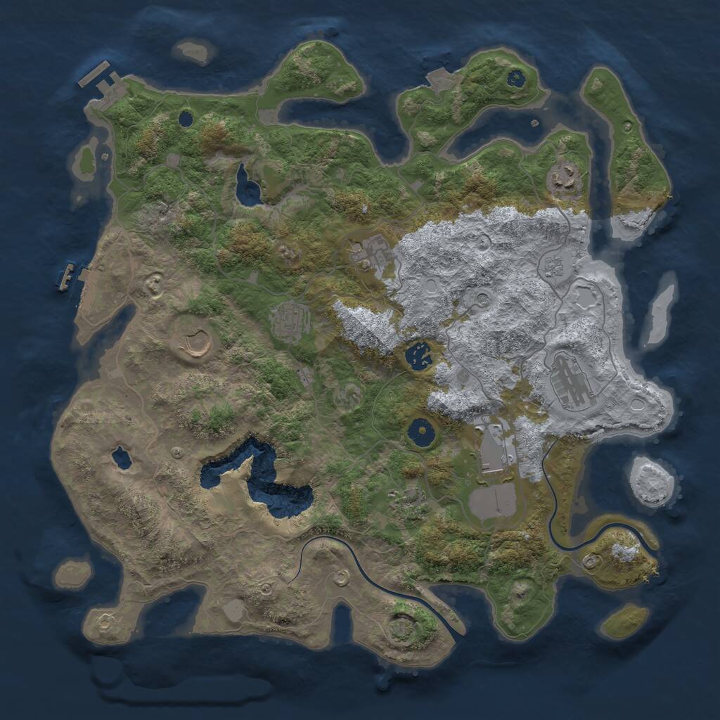 Rust Map: Procedural Map, Size: 4000, Seed: 1316726678, 14 Monuments