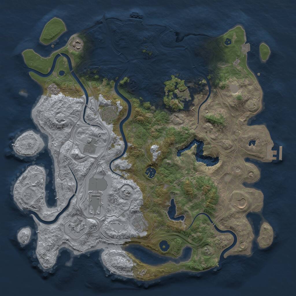 Rust Map: Procedural Map, Size: 4250, Seed: 168674466, 16 Monuments
