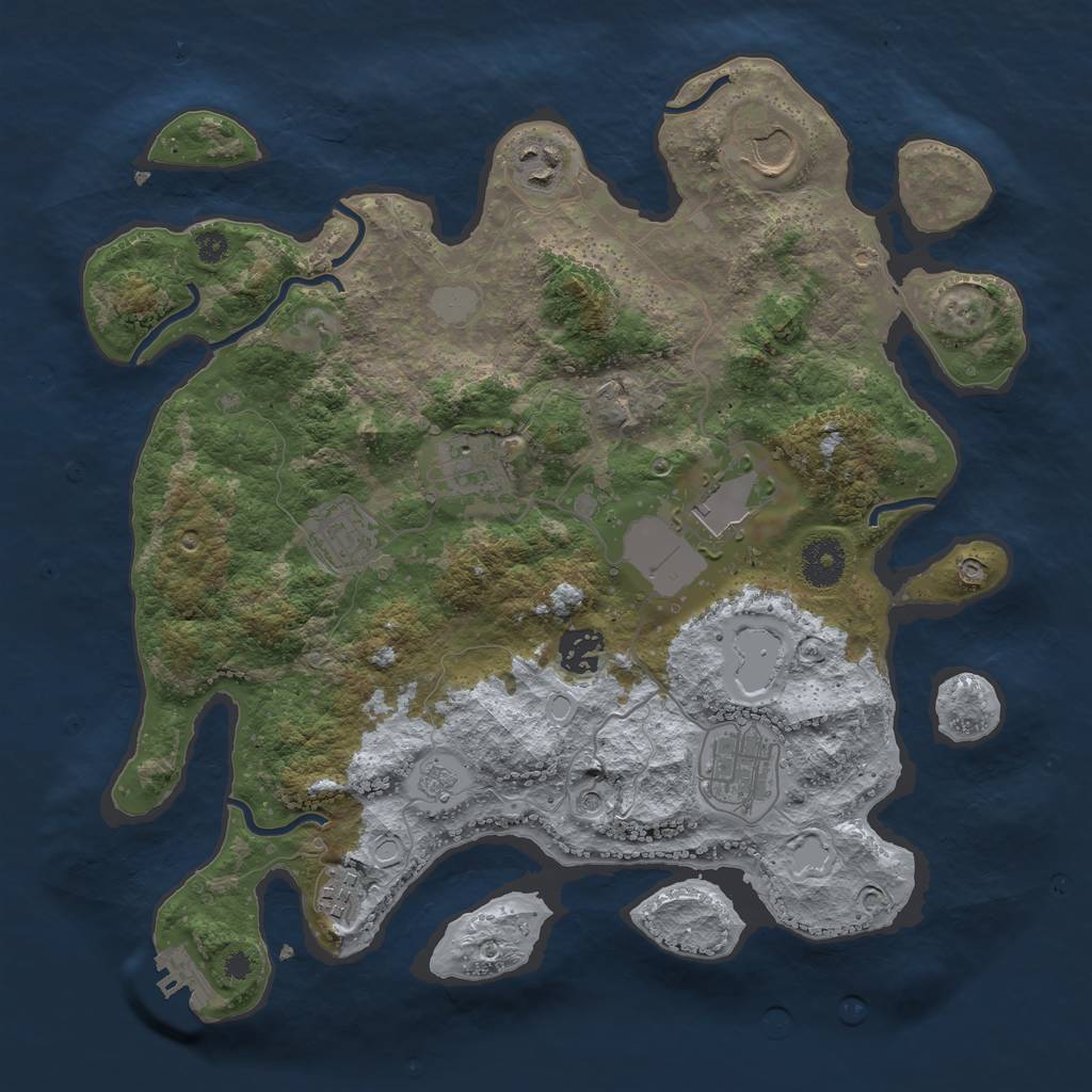 Rust Map: Procedural Map, Size: 3500, Seed: 1598924751, 16 Monuments