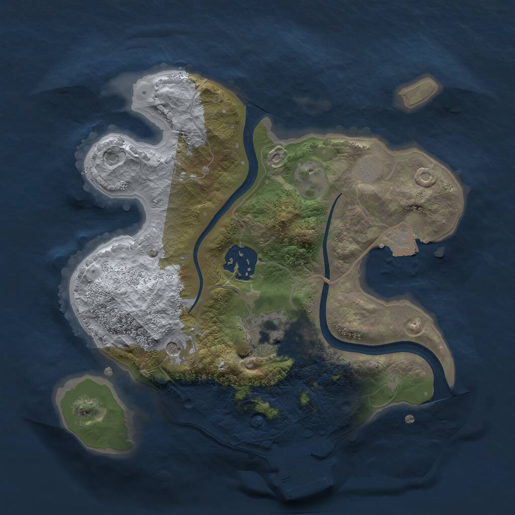 Rust Map: Procedural Map, Size: 2300, Seed: 68182621, 5 Monuments