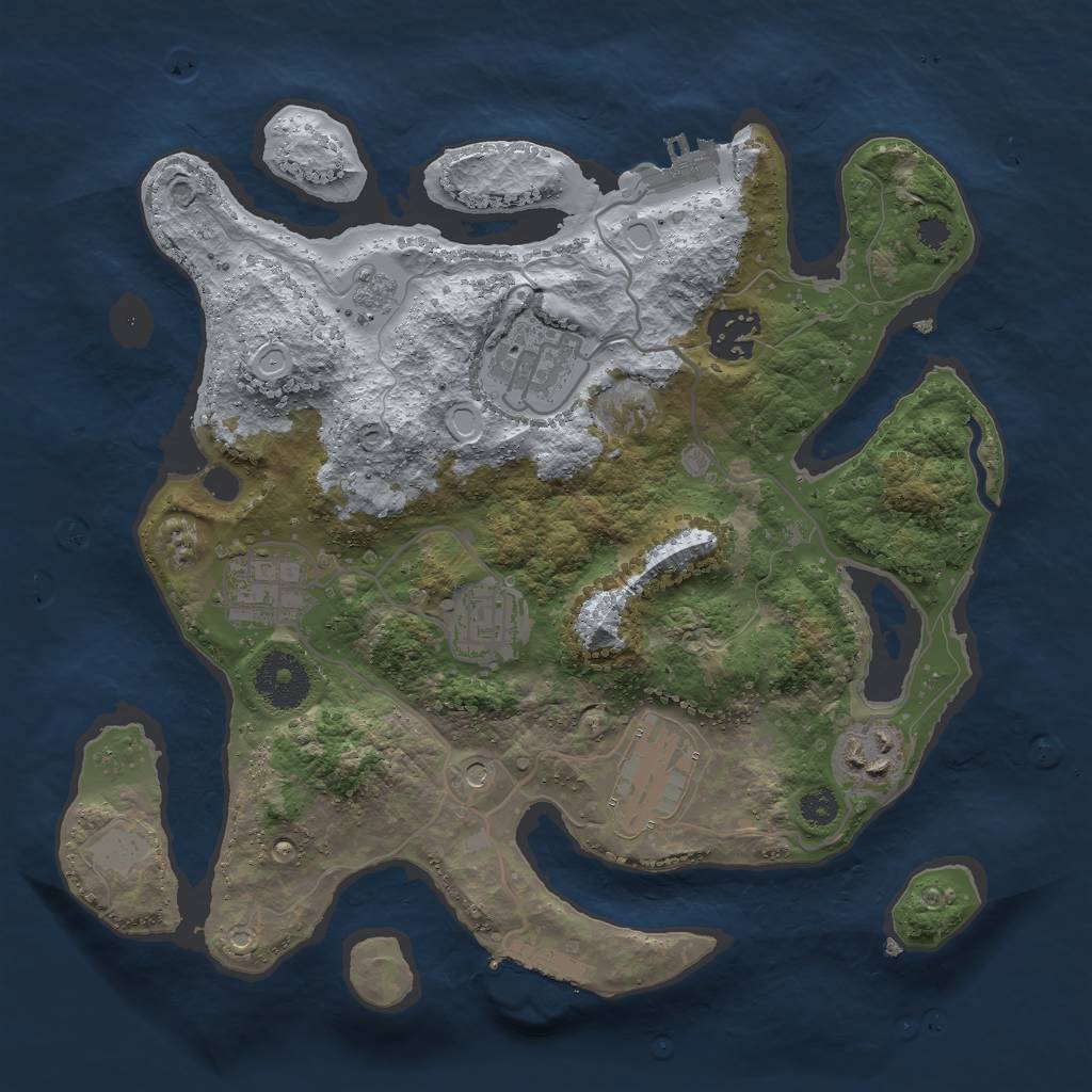 Rust Map: Procedural Map, Size: 3000, Seed: 1598087446, 15 Monuments
