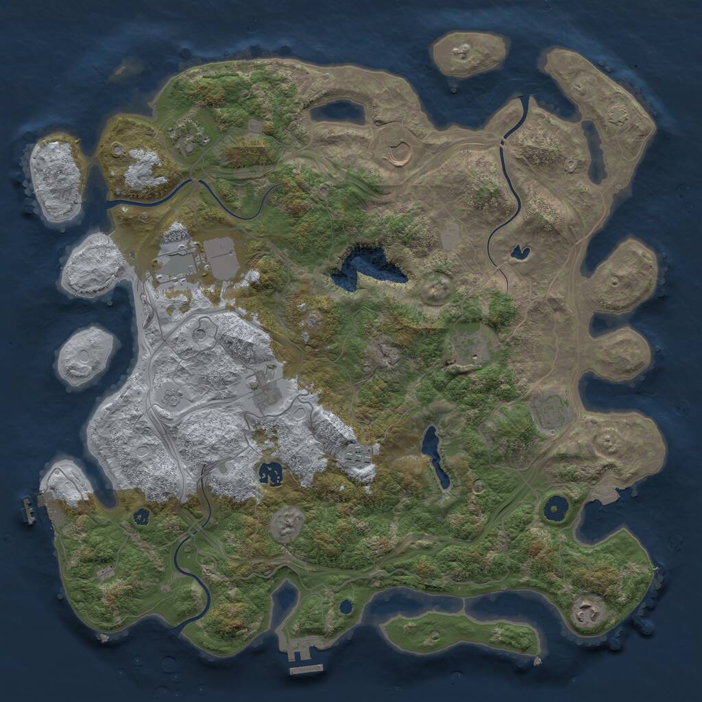Rust Map: Procedural Map, Size: 4250, Seed: 1311032770, 15 Monuments