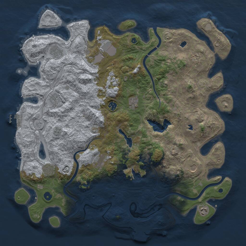 Rust Map: Procedural Map, Size: 4500, Seed: 56334322, 17 Monuments