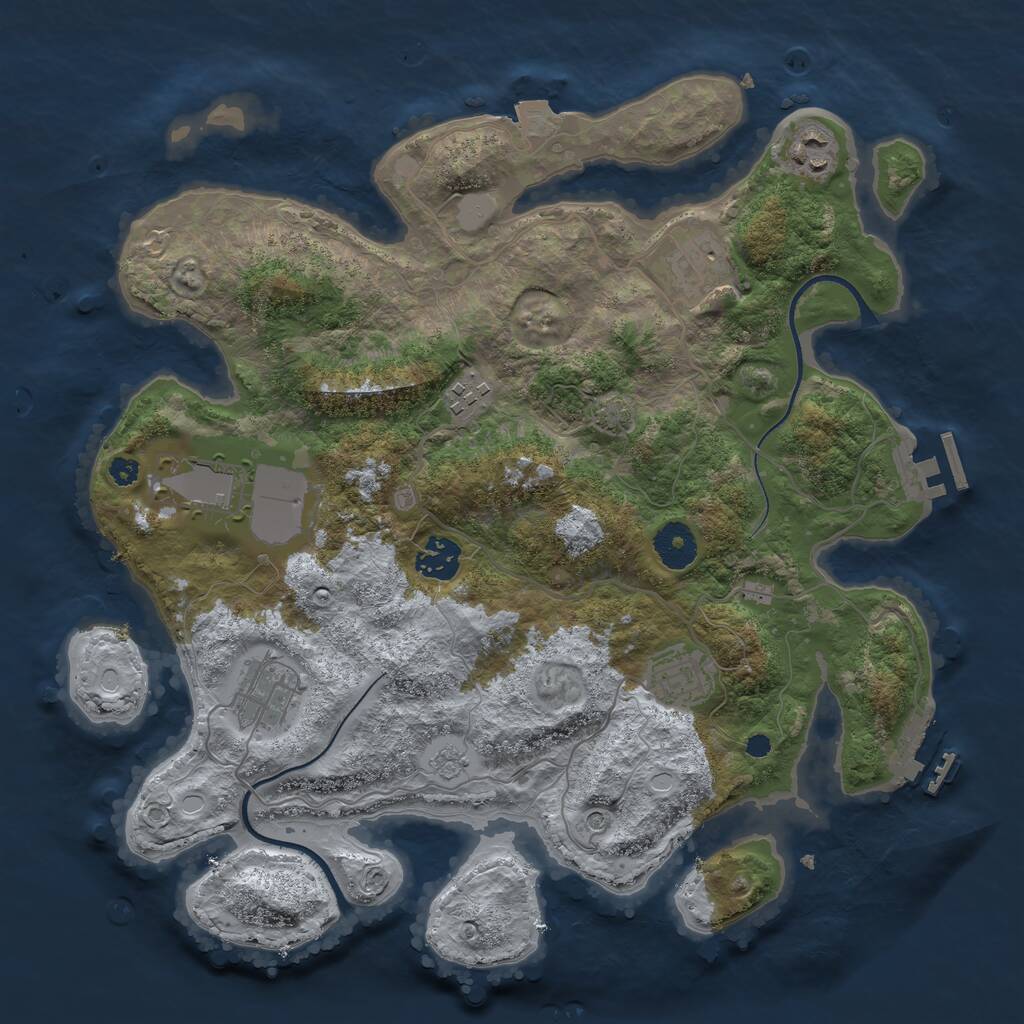 Rust Map: Procedural Map, Size: 3500, Seed: 798260911, 13 Monuments
