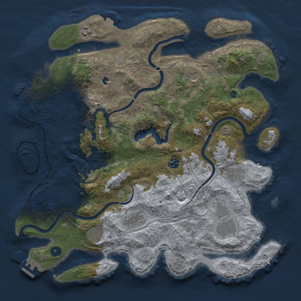 Rust Map: Procedural Map, Size: 4250, Seed: 15934, 14 Monuments