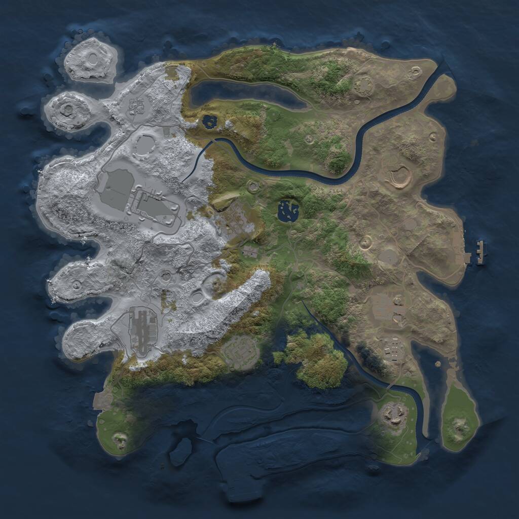 Rust Map: Procedural Map, Size: 3500, Seed: 981982, 15 Monuments