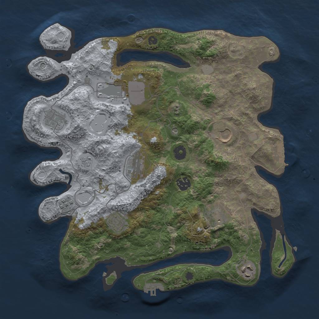 Rust Map: Procedural Map, Size: 3500, Seed: 981982, 18 Monuments
