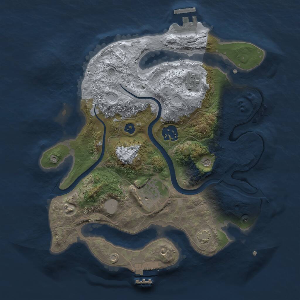 Rust Map: Procedural Map, Size: 2780, Seed: 110164653, 8 Monuments