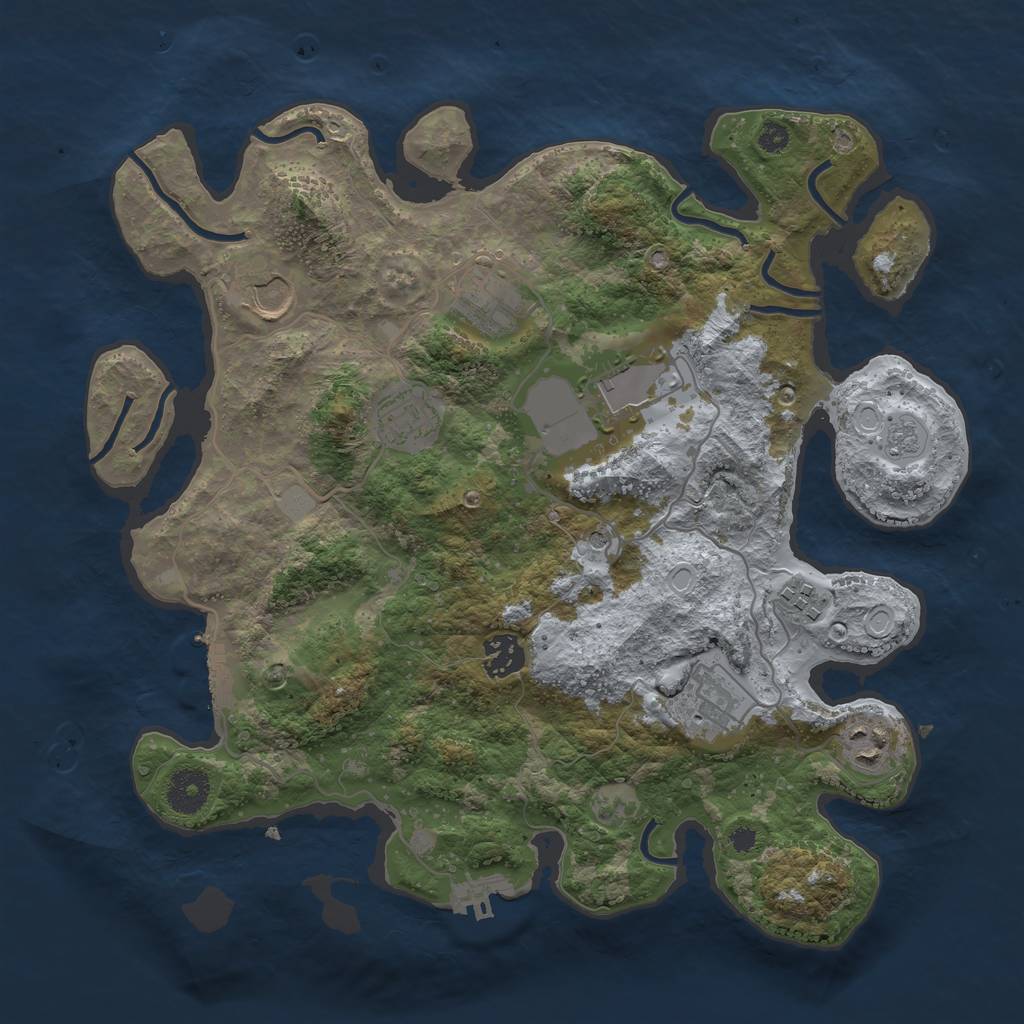Rust Map: Procedural Map, Size: 3500, Seed: 2099999986, 17 Monuments
