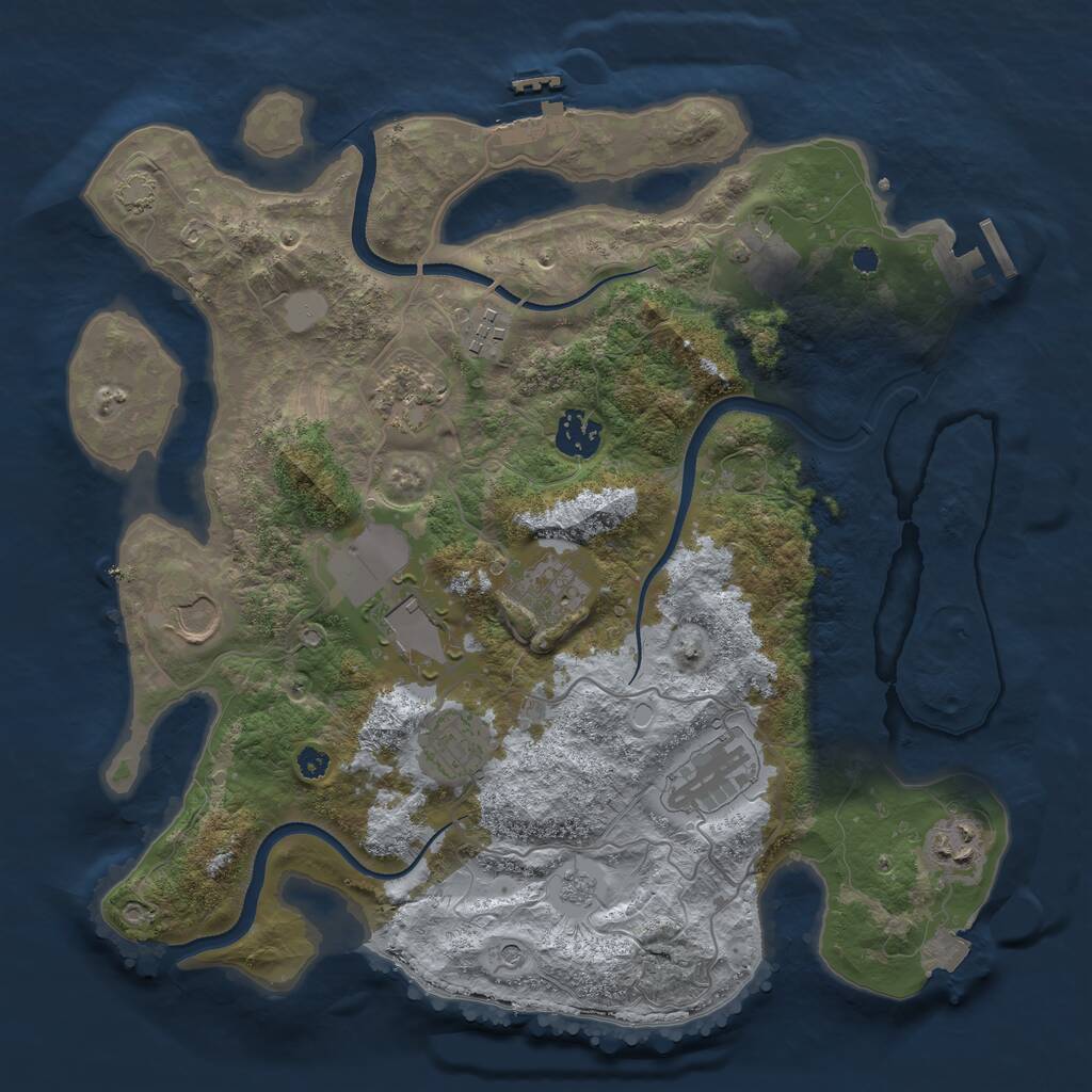 Rust Map: Procedural Map, Size: 3500, Seed: 2099999985, 16 Monuments