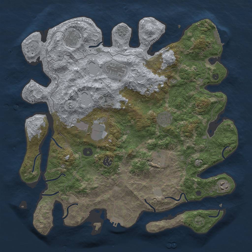Rust Map: Procedural Map, Size: 4000, Seed: 800782517, 17 Monuments