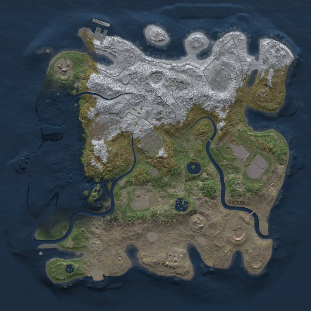 Rust Map: Procedural Map, Size: 3500, Seed: 2099999987, 15 Monuments