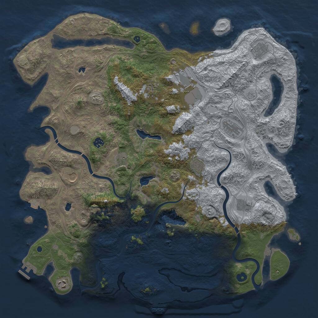 Rust Map: Procedural Map, Size: 4800, Seed: 584336544, 17 Monuments