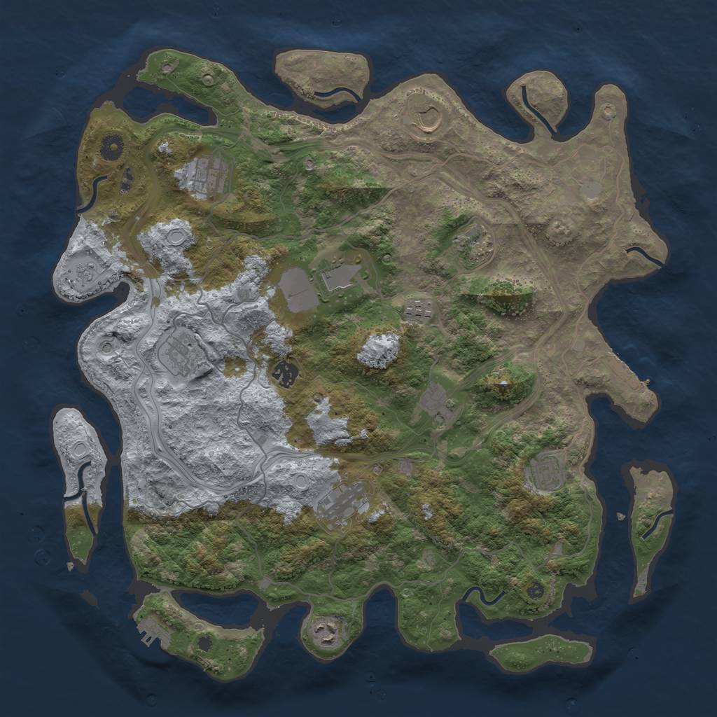 Rust Map: Procedural Map, Size: 4250, Seed: 132532852, 20 Monuments