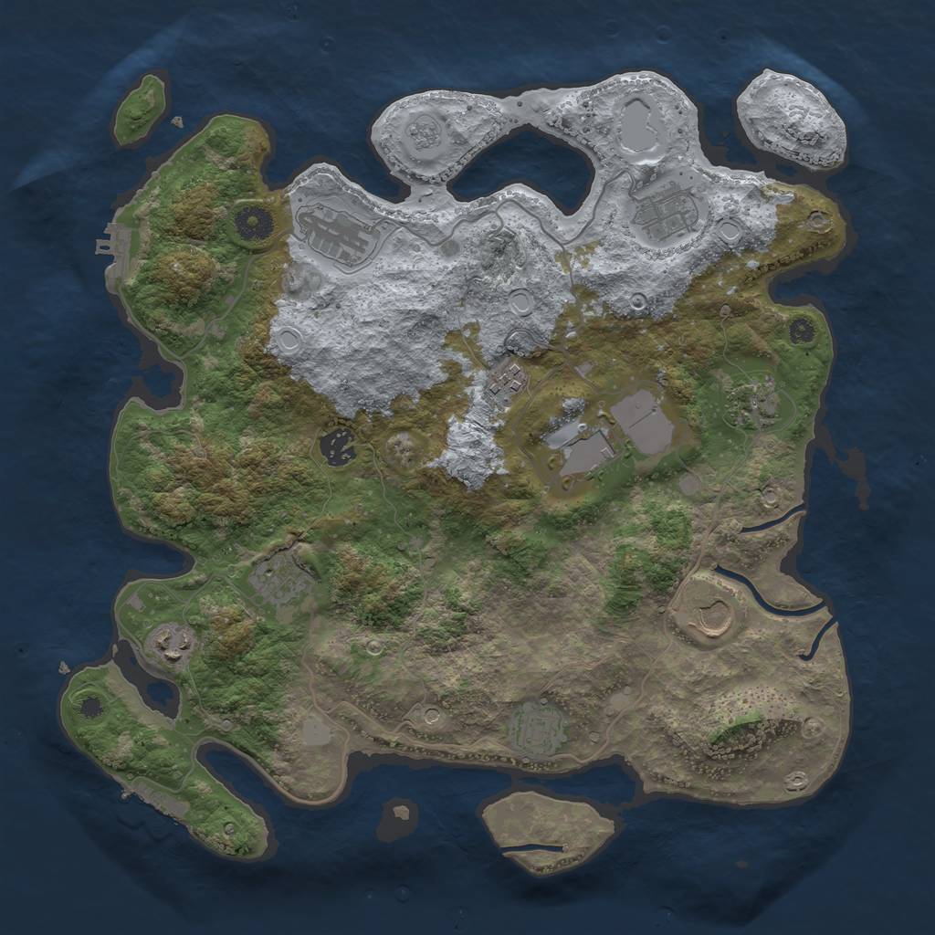 Rust Map: Procedural Map, Size: 3800, Seed: 123131231, 19 Monuments